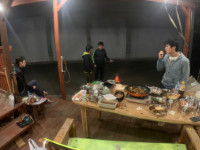 オープンデッキでBBQ