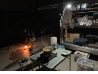 夜釣りをしながらのプチキャンプ